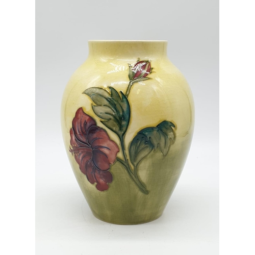 92 - MOORCROFT floral VASE 18cms tall, in very nice condition