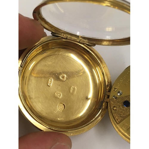 29 - Antique silver gilt John Bennet fusee pocket watch with diamond end stone , good condition and worki... 