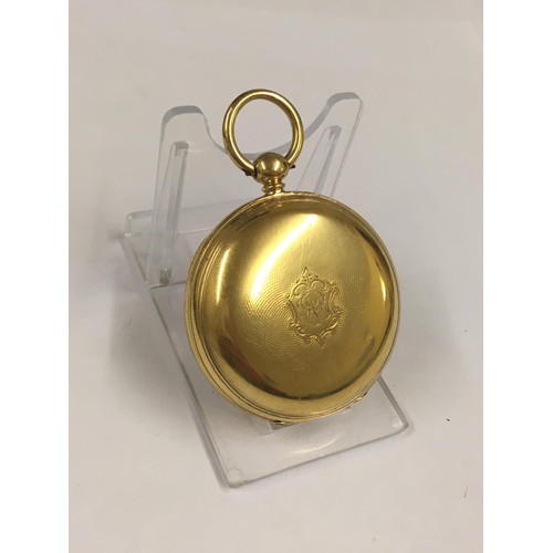 29 - Antique silver gilt John Bennet fusee pocket watch with diamond end stone , good condition and worki... 