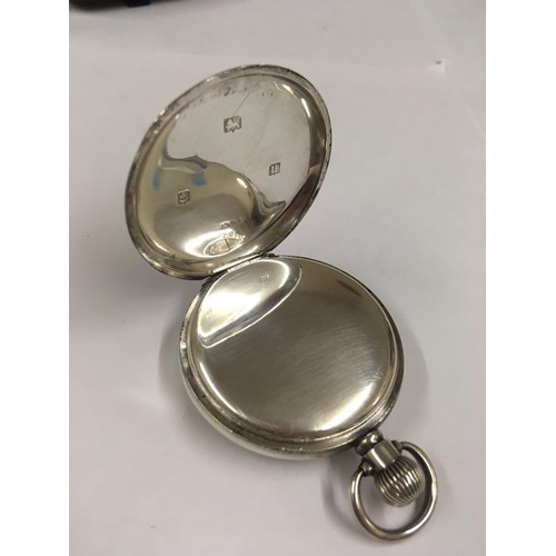 38 - Antique sterling silver Waltham pocket watch & silver stand , good condition and good working order ... 