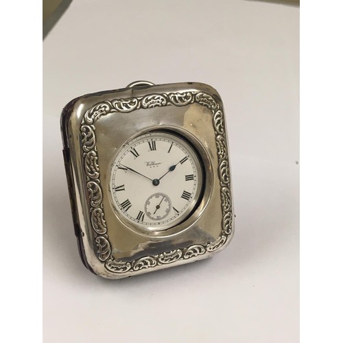 38 - Antique sterling silver Waltham pocket watch & silver stand , good condition and good working order ... 