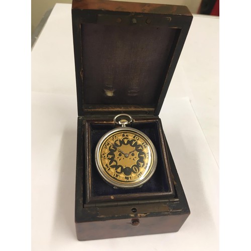 63 - Vintage silver Turkish ottoman pocket watch & box .  Good condition and good working order.