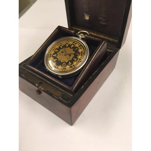 63 - Vintage silver Turkish ottoman pocket watch & box .  Good condition and good working order.