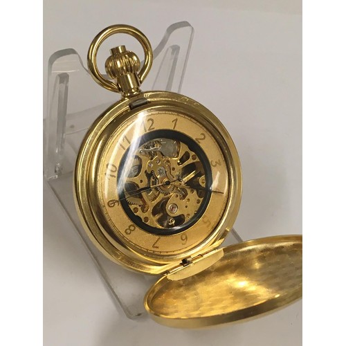 88 - Skeletonised full hunter pocket watch working
