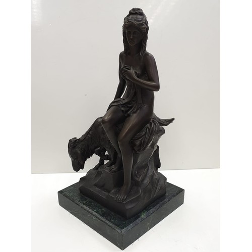 32 - Bronze Pierre Julien figurine on plinth. 'Amalthea and Jupiter's Goat'. Height 45cm. Weight 9.7kg