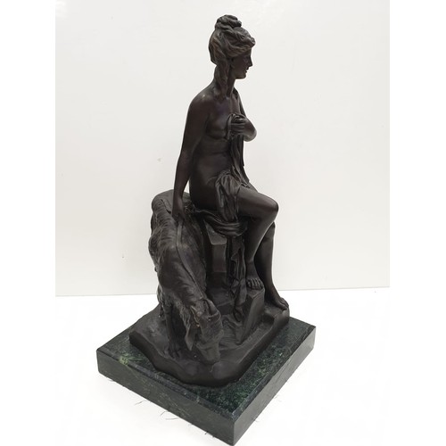 32 - Bronze Pierre Julien figurine on plinth. 'Amalthea and Jupiter's Goat'. Height 45cm. Weight 9.7kg