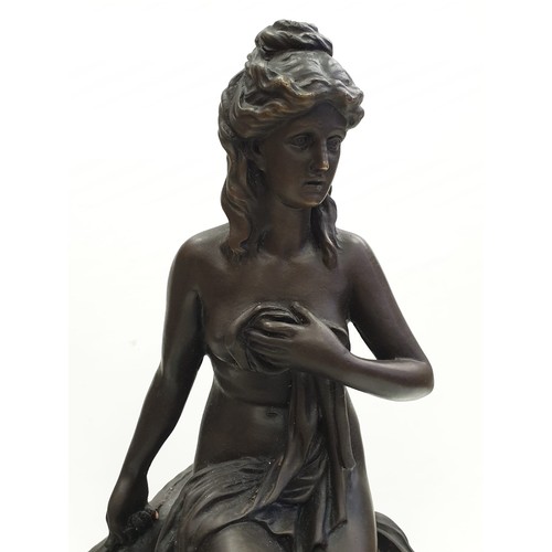 32 - Bronze Pierre Julien figurine on plinth. 'Amalthea and Jupiter's Goat'. Height 45cm. Weight 9.7kg