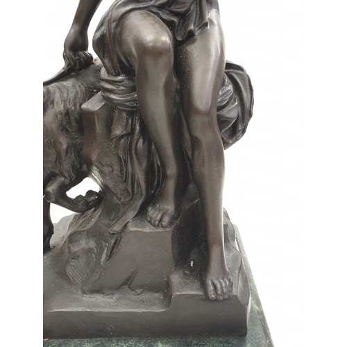 32 - Bronze Pierre Julien figurine on plinth. 'Amalthea and Jupiter's Goat'. Height 45cm. Weight 9.7kg