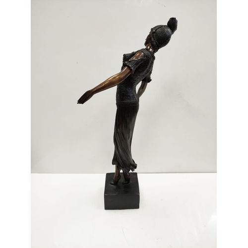 16 - Bronze art deco figure possible of Isadore Duncan, circa 1920's. Height 60cm, 5kg in weight