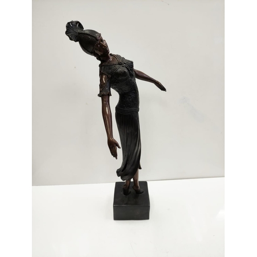 16 - Bronze art deco figure possible of Isadore Duncan, circa 1920's. Height 60cm, 5kg in weight