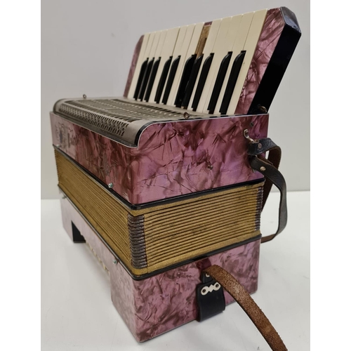 22 - Childs Accordion, Working bellows, Missing ivory key.