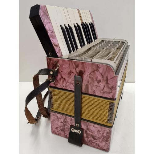 22 - Childs Accordion, Working bellows, Missing ivory key.