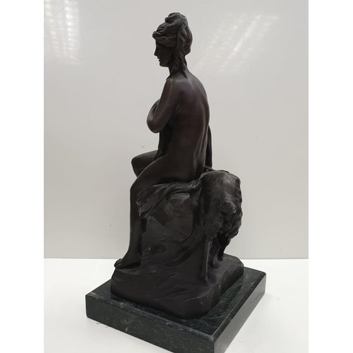 32 - Bronze Pierre Julien figurine on plinth. 'Amalthea and Jupiter's Goat'. Height 45cm. Weight 9.7kg