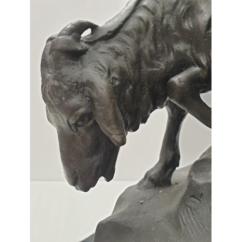 32 - Bronze Pierre Julien figurine on plinth. 'Amalthea and Jupiter's Goat'. Height 45cm. Weight 9.7kg