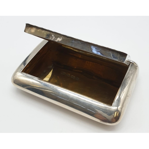 46 - Antique Silver Snuff/Card box. Hallmarked to William M Hayes, Birmingham 1900. Length 8.5cm. Weight ... 