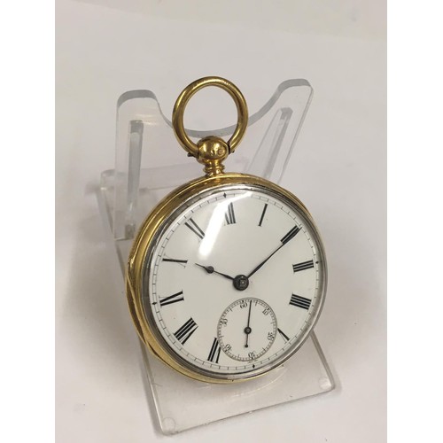 29 - Antique silver gilt John Bennet fusee pocket watch with diamond end stone , good condition and worki... 