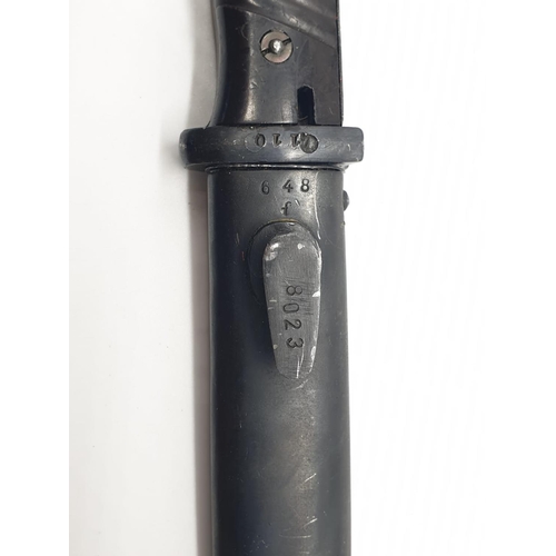 21 - WW2 German Mauser K-98 Bayonet dated 1943 in a 1940 dated scabbard. Over all very good condition wit... 