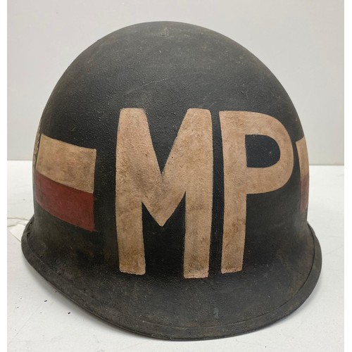 41 - Vietnam War Era A.R.V.N Airborne Military Police M1 Helmet No Liner.