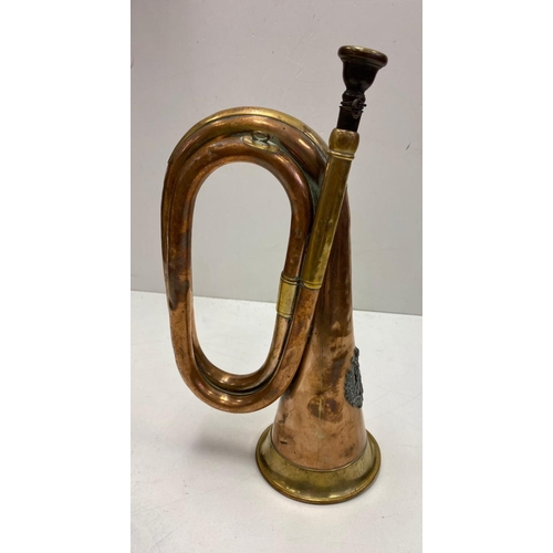 31 - Boer War Period Queens Own Cameron Highlanders Bugle. Old heavy, solid made example.