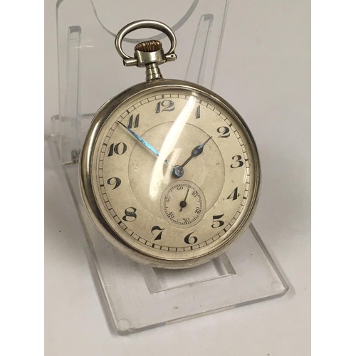 807 - Vintage solid silver pocket watch with bullseye glass, working (sold with no guarantees)