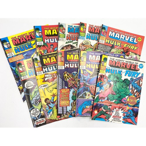 176 - 16 editions of 1977-1978 of The Mighty World of Marvel featuring The Incredible Hulk and Fury/Fantas... 