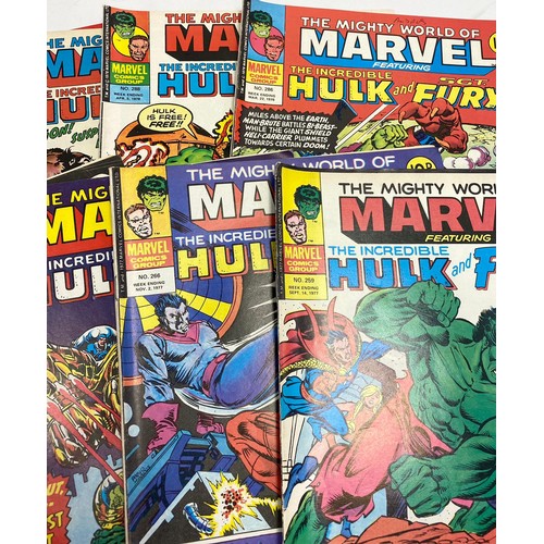 176 - 16 editions of 1977-1978 of The Mighty World of Marvel featuring The Incredible Hulk and Fury/Fantas... 