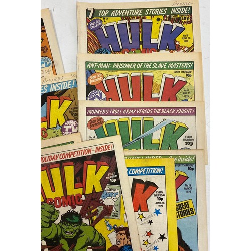 168 - 15 copies of 1979 issues of Hulk Comic.