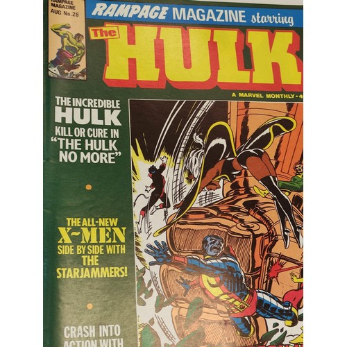 188 - Seven Marvel, Rampage magazine starring The Hulk comics. Late 1970s, early 1980s.