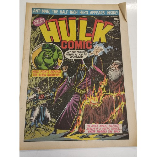 197 - 12 The mighty world of Marvel featuring The incredible Hulk & comics. All from 1976-78. Three mighty... 