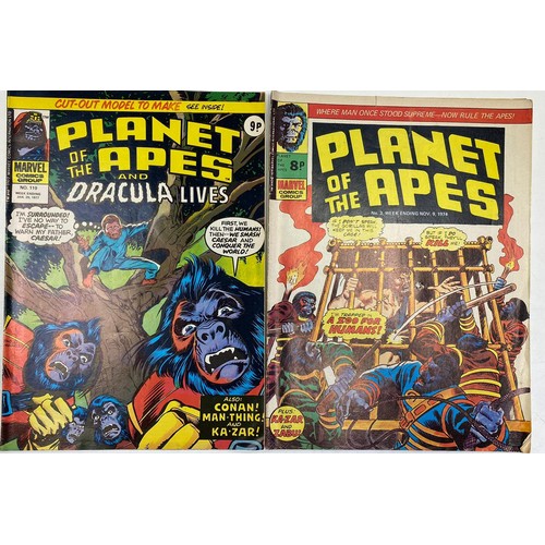 205 - Mixed lot of 7 Marvel comics. Planet of the Apes, Black Panther and a Wizard comic magazine from 200... 