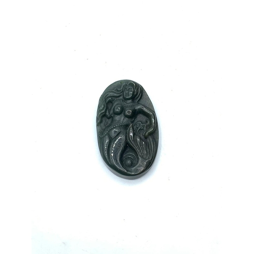 618 - Very early carved Chinese jade mermaid pendant, 26.5g weight and 5cm long approx