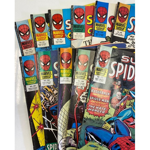 212 - Mixed lot of 15 editions of 1970/80's Marvel comics, Super Spider-Man.