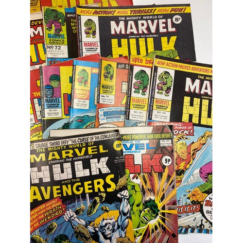 219 - 28 edition of 1970/80's DC comics. 'The mighty world of Marvel featuring the Incredible Hulk.