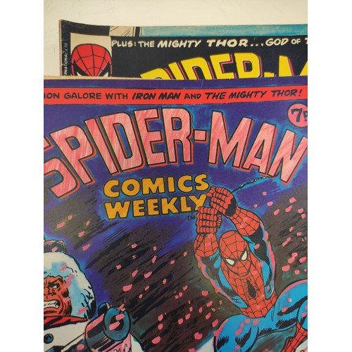 225 - 17x Marvel, Spiderman comics from mid 1970s. Some have damage to covers.