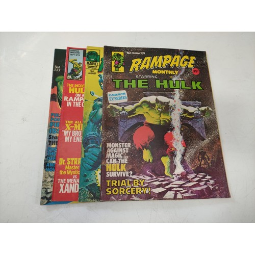 239 - A mix of 1970s and 80s Marvel comics. 4x Rampage starring the Hulk and 2x Rampage X-men.