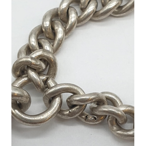 148 - 2x silver watch chains (Alberts), 17.2g and 31cm long ; 21.9g and 28cms long