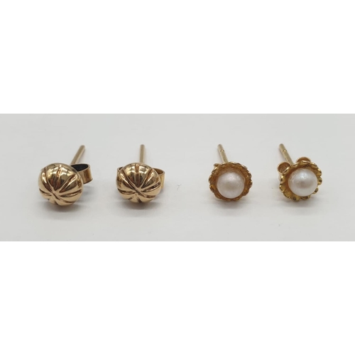 149 - 10.2g of 9ct gold consisting of 8 items to include: 4 pairs of earrings. 2 rings, 1 heart pendant an... 