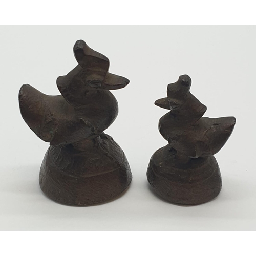 151 - 2 bronze miniature chickens