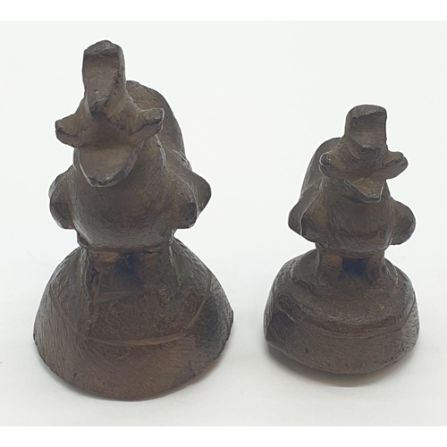 151 - 2 bronze miniature chickens