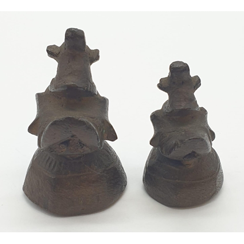 151 - 2 bronze miniature chickens