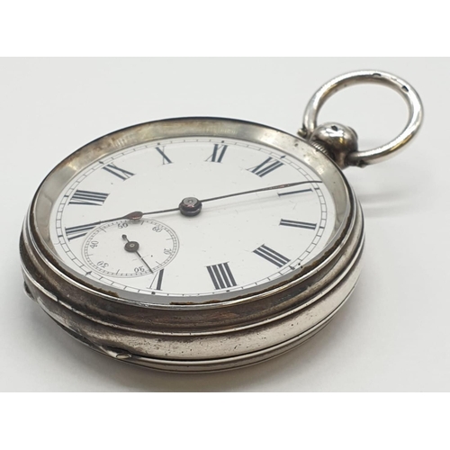 159 - A 935 silver pocket watch with Swiss movement. Date of manufacture - late 1800s. In full working ord... 