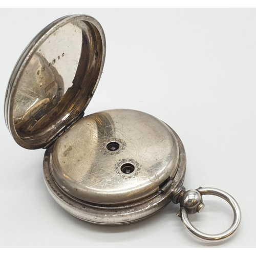 159 - A 935 silver pocket watch with Swiss movement. Date of manufacture - late 1800s. In full working ord... 