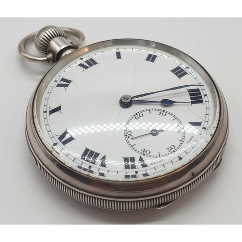 162 - A top-wind Swiss movement pocket watch. Manufactured in Birmingham, 1917. In full working order.