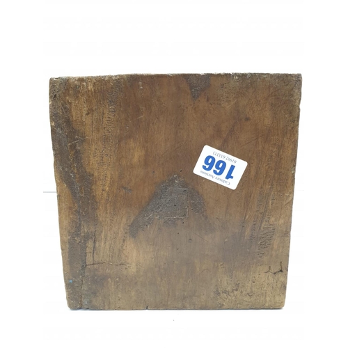 166 - An antique wooden candle holder base. Late 19th century. Dimensions 20cm x 20cm.