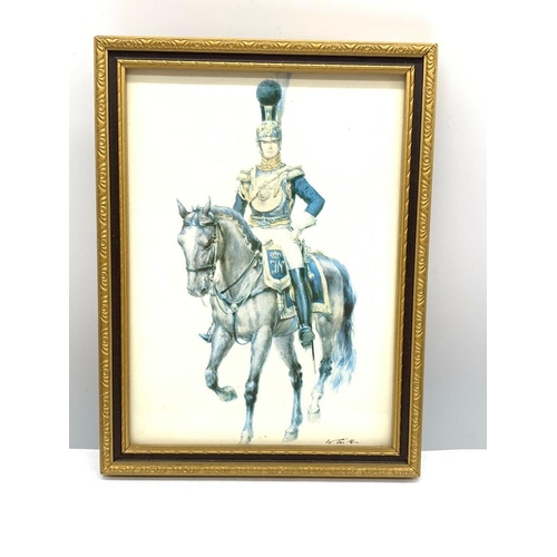 368 - 5 small military prints, all in decorative frames, 12cm x 15 cm