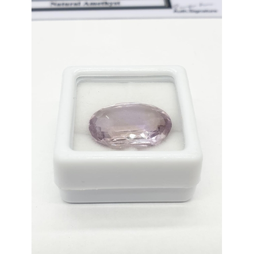 330 - 10.95 Cts Natural amethyst. Oval mixed cut stone. GLI certification included.