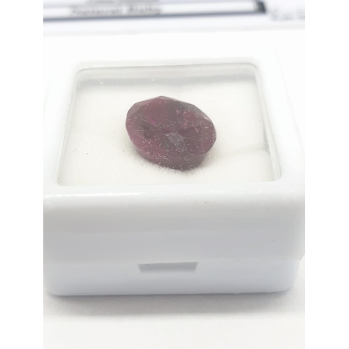 469 - 8.20 Cts Natural ruby. Oval mixed cut stone. Good colour.  GLI certification included.