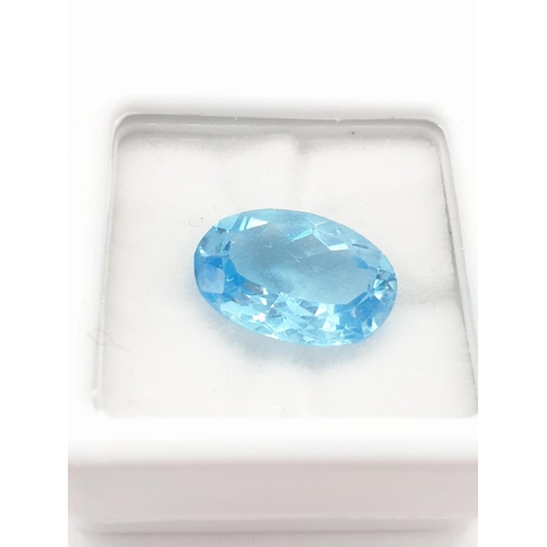 470 - 6.75 Cts Natural blue topaz. Oval mixed cut stone. GLI certification included.