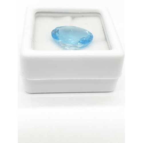 470 - 6.75 Cts Natural blue topaz. Oval mixed cut stone. GLI certification included.