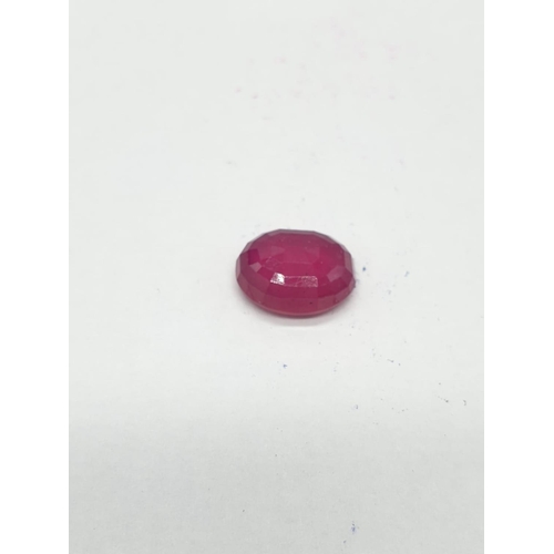 309 - 7.24 Cts Natural ruby. Oval mixed cut stone. IDT certification included.